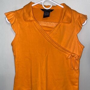 Y2K vintage George Bright‎ Orange Wrap Blouse